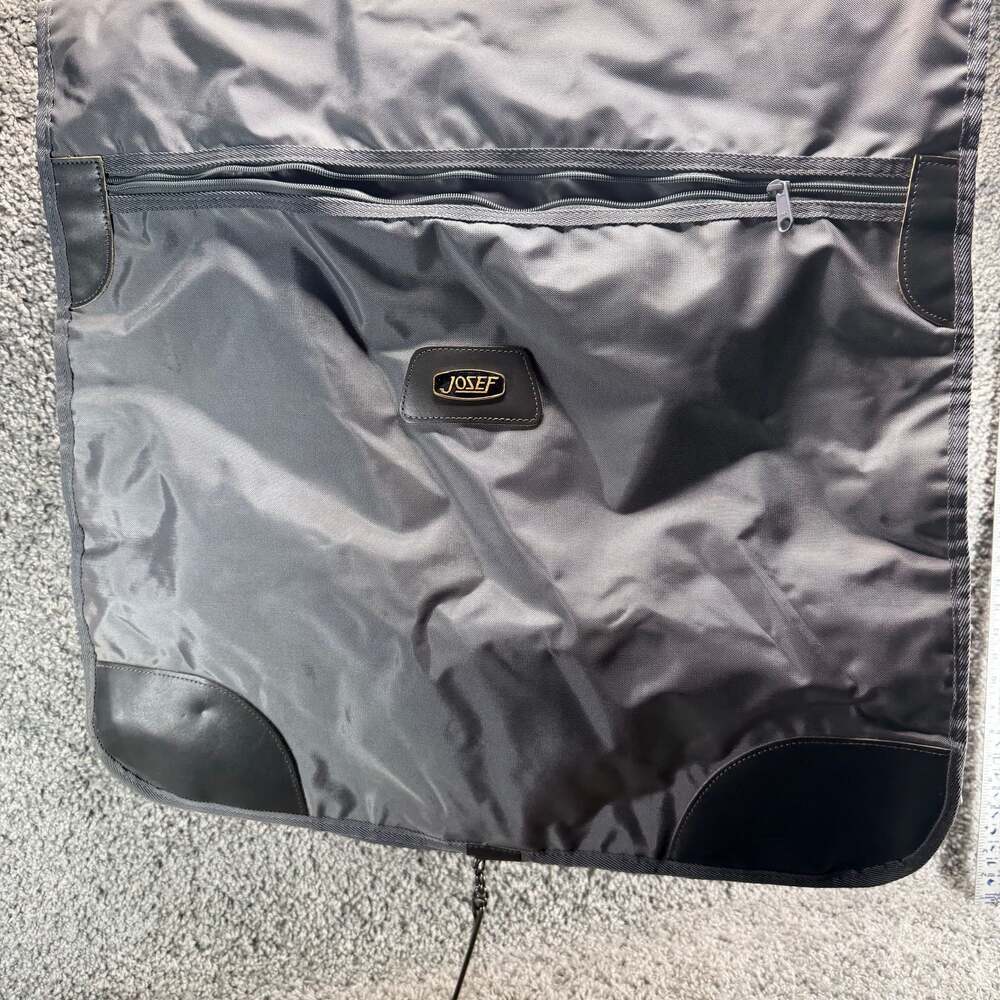 Vintage Josef Charcoal Grey Nylon Garment Bag - Travel Suit Carrier